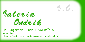 valeria ondrik business card